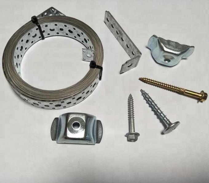 Appendice galvanizzato con piastra da chiodo perforata con cintura per l'uso di supporti 1