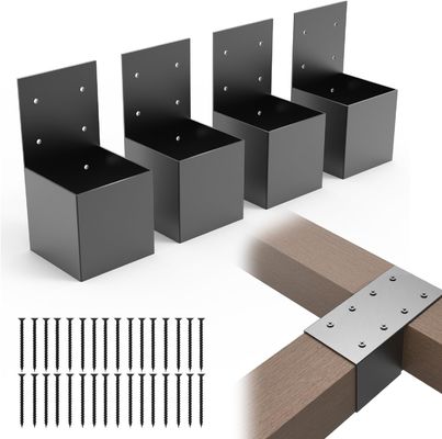 2x4 Pergola Brackets Kit effettivo 1.6x3.6 pollici Pergola Post Top Rafter Brackets Deck Railing Brackets