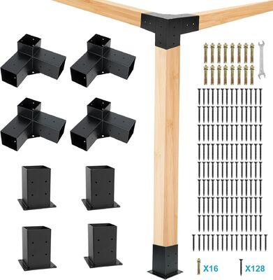 Heavy Duty Heavy Duty 4x4 Pergola Bracket Kit ️ 3-Way Slanted Outdoor Pergola Connector 4x4 Pergola Bracket Kit ️ 3-Way Slanted Outdoor Pergola Connector