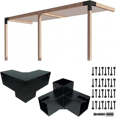 Kit di staffe per pergola con montanti in legno 4x4 – Supporto angolato a 3 vie per pergole e gazebo